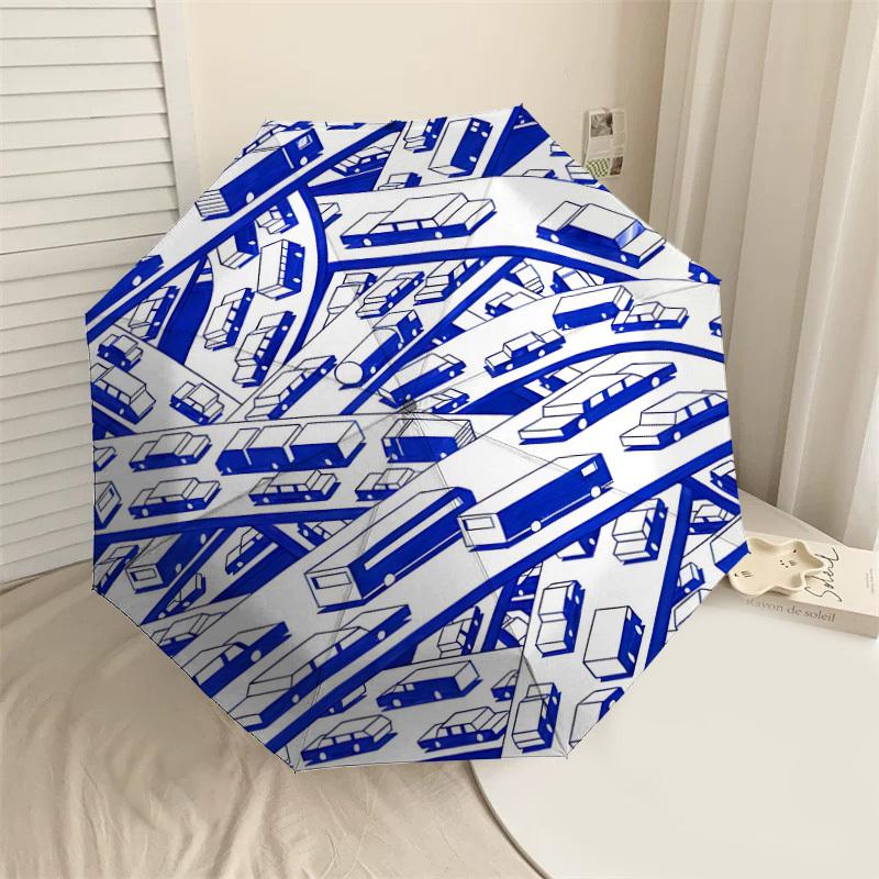 

1PC Traffic Jam Umbrella-8-Rib Reinforced Portable Folding Travel Suitable for All Seasons Outdoor Daily Use-J359