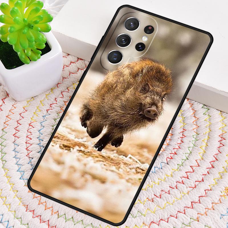 Wild Boar Pig Brown TPU Phone Case For Samsung Galaxy note 10 pro S26 S25 S24 S23 S22 Ultra Plus S21 FE S20 Shockproof Cover