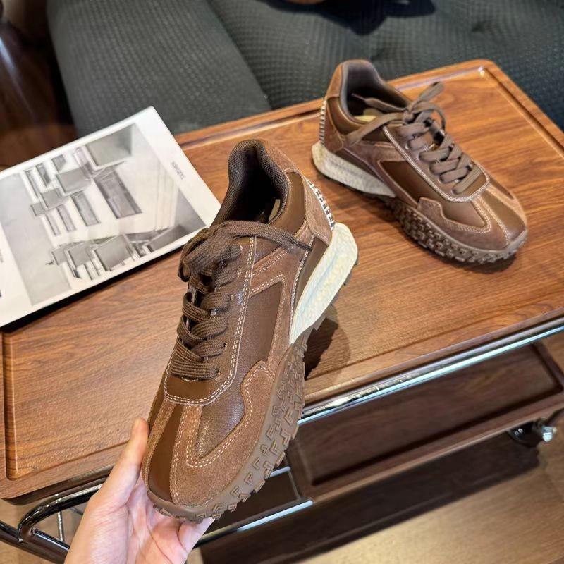 Internet celebrity moral training shoes women's 2024 autumn and winter platform gray gray velvet small sports casual dad shoes