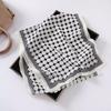 Fashion new long silk scarf women's Korean version line printing simulation silk medium length thin scarf sunscreen shawl