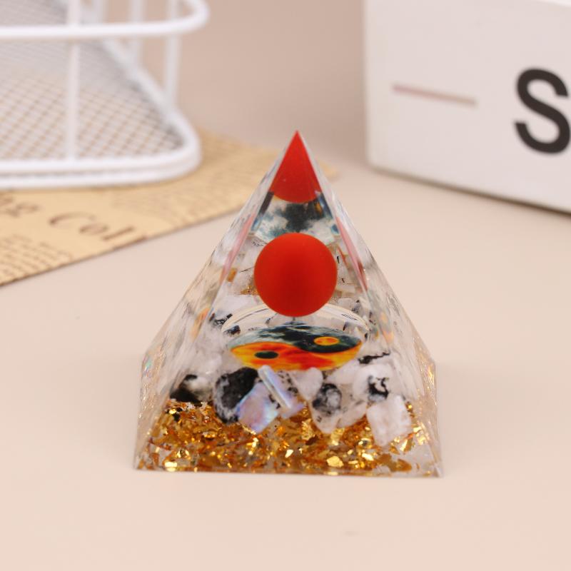 Energy Pyramid Orgonite Reiki Natural Amethyst Peridot Reiki Chakra Meditation Tool Room Decor Crystal Gifts