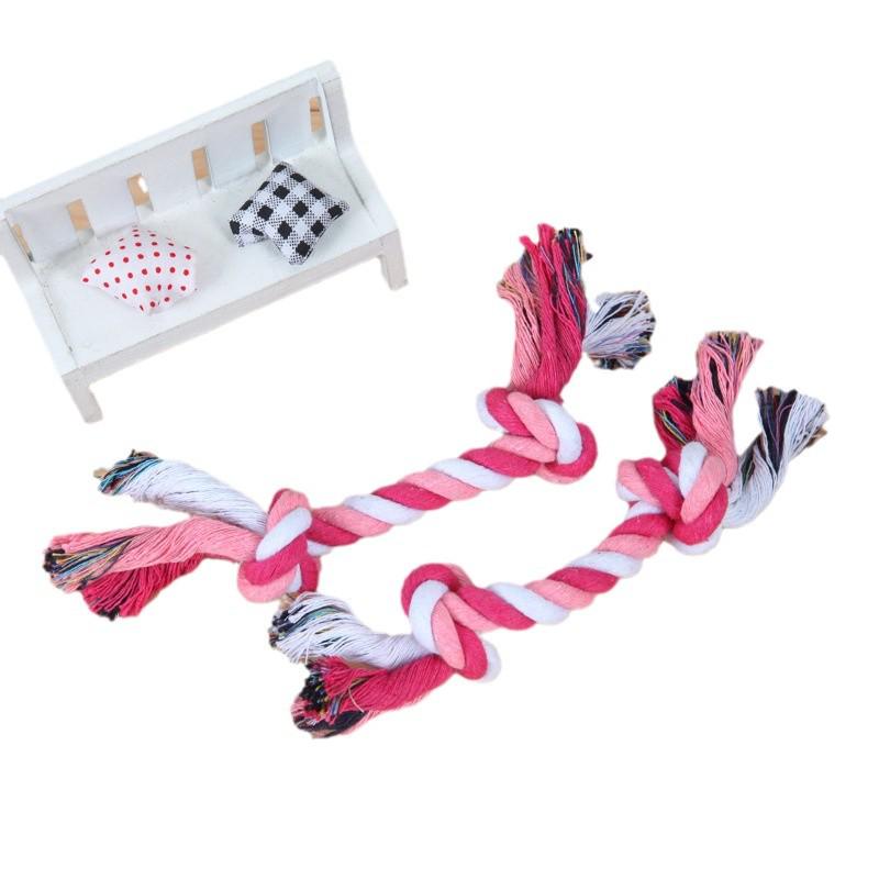 Pet Supplies: Durable Cotton Rope Toys for Cat and Dog Teeth Cleaning, 25g Double Knot Design