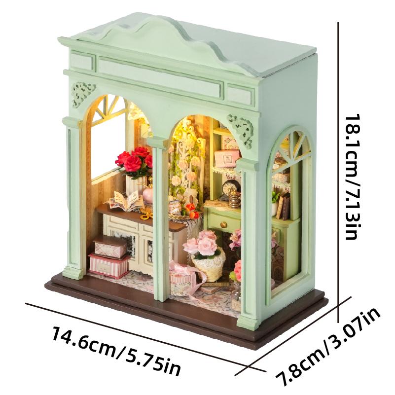 DIY Miniature Dollhouse Kit Handmade3D Wooden Puzzle Assembly Model Doll House with LED Home Decor for Friends Birthday Gifts