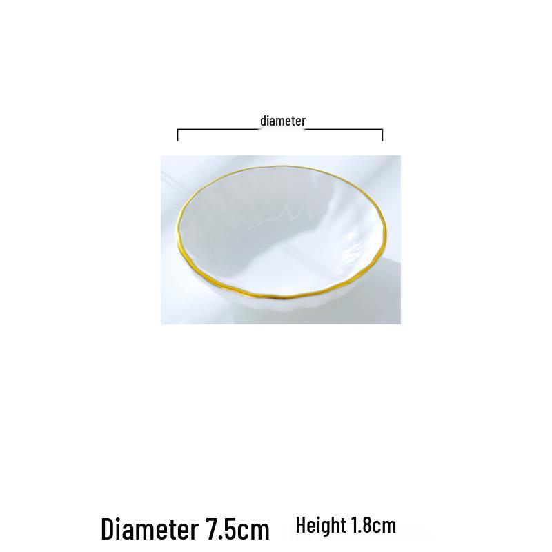 Europejski zestaw ceramicznych naczyń na przyprawy i sosy ze złotym rantem