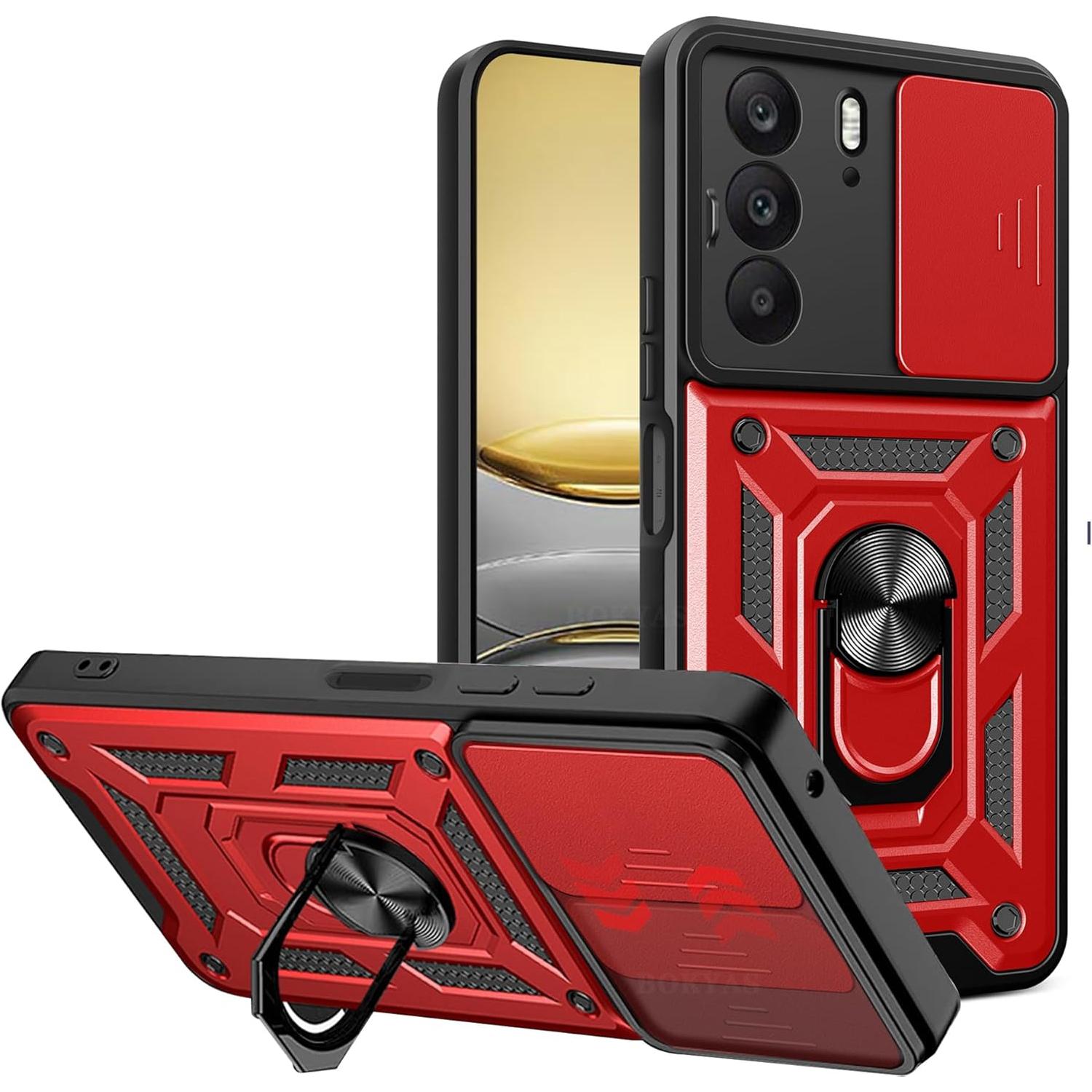 

Чехол Armor для Realme C75 4G, защитный объектив с кольцом, магнитный держатель, чехол Fundas Realme C75 красный