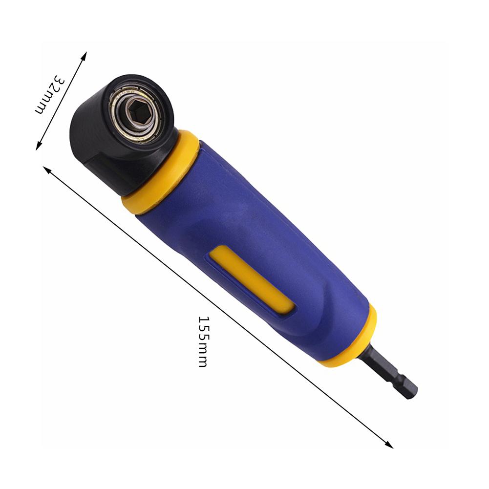 1/4 tum 90°/105° Vinkelhöger Vinkelbit Arbetsbesparande Vinkelbit för Borrmaskin/Skruvdragare Roterbar Adapter