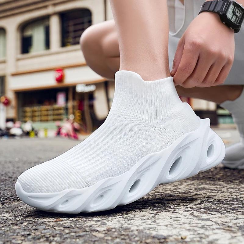 

Мужская обувь больших размеров от Foreign Trade, новая дышащая сетчатая спортивная и досуговая обувь с мягкой подошвой, универсальная обувь для пар 36-46 36 белый