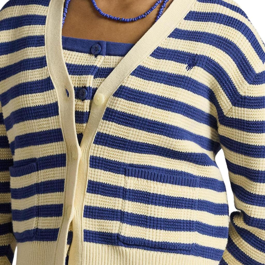 Polo Ralph Lauren Striped Cotton V-Neck Knitted Cardigan Kids Cardigans 313964944-001