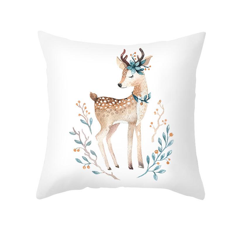 Nordic Christmas Pillow Cover Simple Printed Lines Elk Series Sofa Office Pillow Cushion Cover