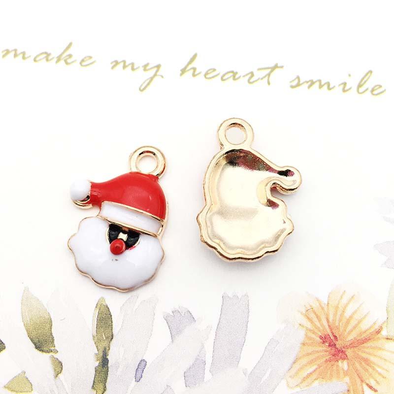 Christmas Oil Drip Alloy Small Pendant Bracelet Necklace Pendant Handmade Diy Material Jewelry Accessories