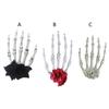 Punk Rock Style Hair Clip with Skeleton Hand Design Chic Skull Hand Hair Barrettes Cool Hairpin Alternative Headpiece