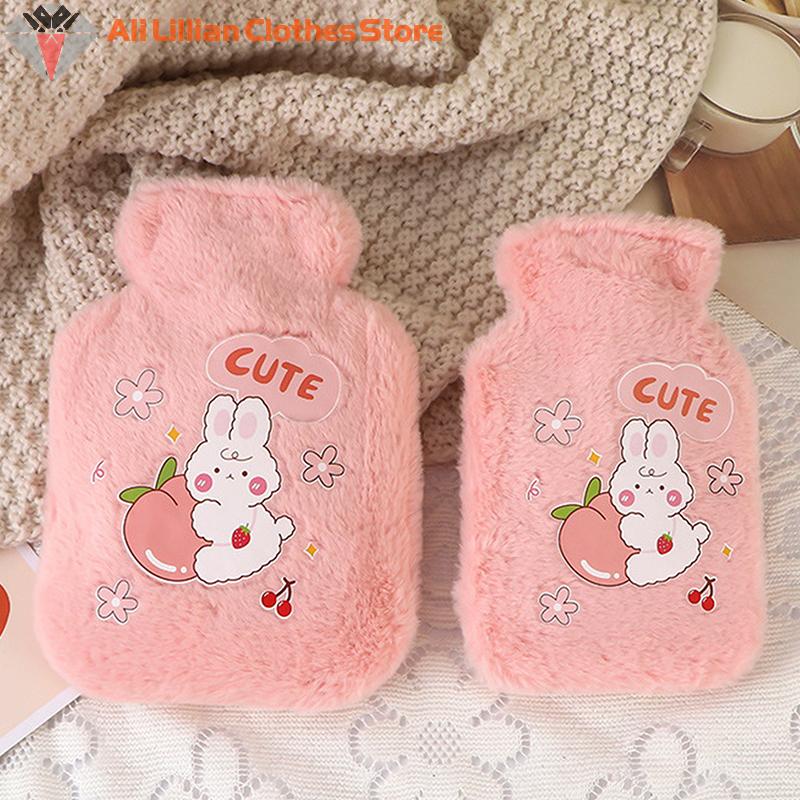 Cartoon Plush Rabbit Bear Hot Water Bottle Water Filling Velvet Small Portable Student Hand Warmer Cute Warm Water Bag