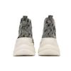 MLB Chunky High Mono Retro Comfortable Non-Slip High-Top Canvas Shoes Unisex Sneakers Gray 3ASHU311N-50GRS