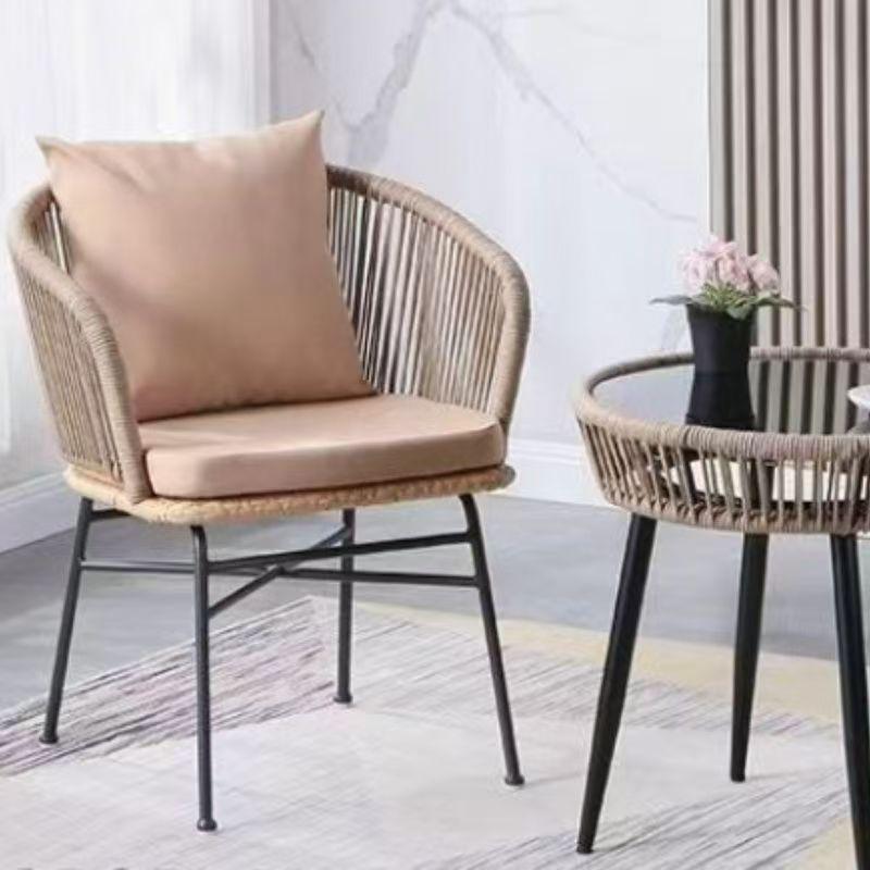 Three-Piece Rattan Chair & Table Set for Balcony or Outdoor Spaces