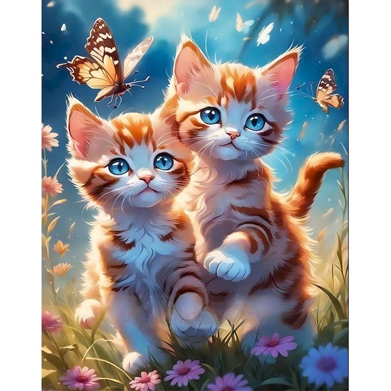 Full Diamond Painting Animal Cat New Arrivals 2024 Diamond Embroidery Flower Wall Decoration Craft Kit Gift