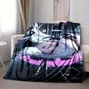 1Pc Cyberpunk Future Girl Flannel Blanket, Soft And Comfortable, Casual Warm, Camping Travel, Christmas, Halloween Xmas Gift S1236