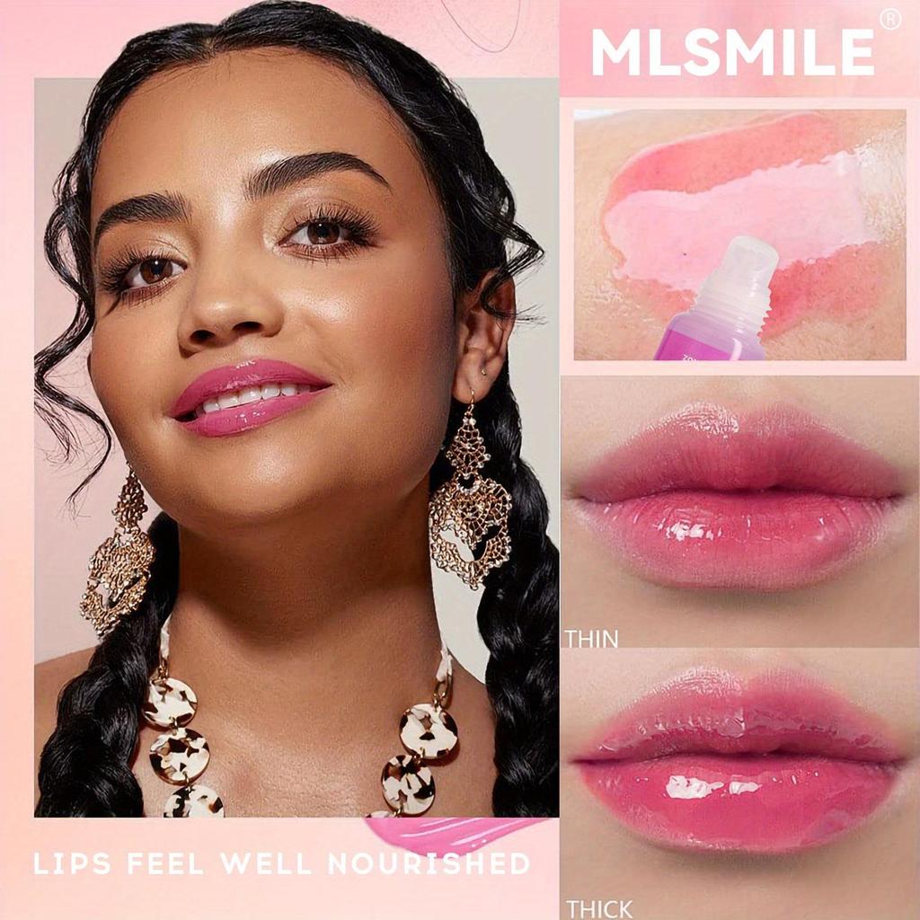 6 Colors Strawberry Fruit Lip Gloss Lip Balm Lip Oil Hydrating Moisturizing Mirror Liquid Lipstick Color Changing Lip Glaze