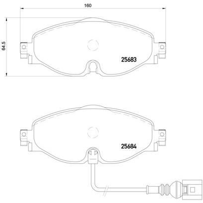 BREMBO Kit de Plaquettes de frein P85126 - 4 pièces