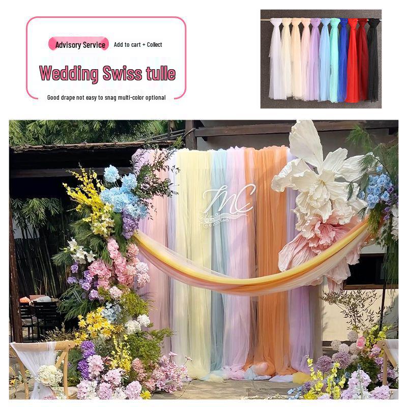 White Gauze Chair Back & Curtain for Weddings, Birthdays, Proposals, Homestays, Beauty Salons & Photos