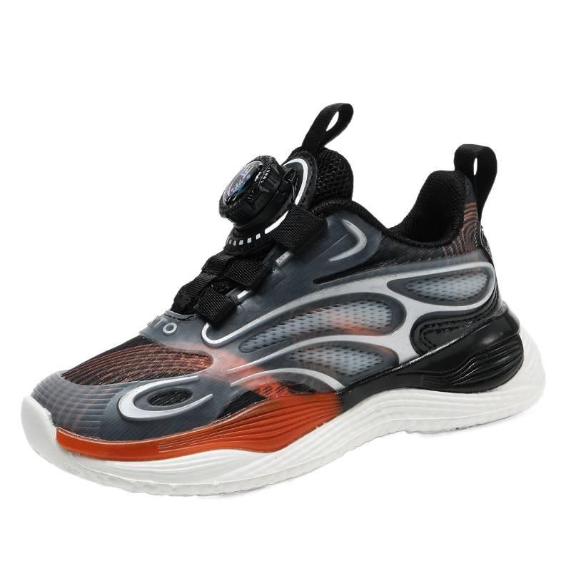 2025 summer new boys basketball shoes fashionable versatile mesh breathable rotating buckle youth sneakers