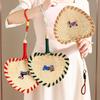 New Creative Embroidered Straw Fan, Hand-Woven, Portable and Durable, Suitable for Summer Cooling for Babies, Old-Fashioned Hand-Cranked Fan