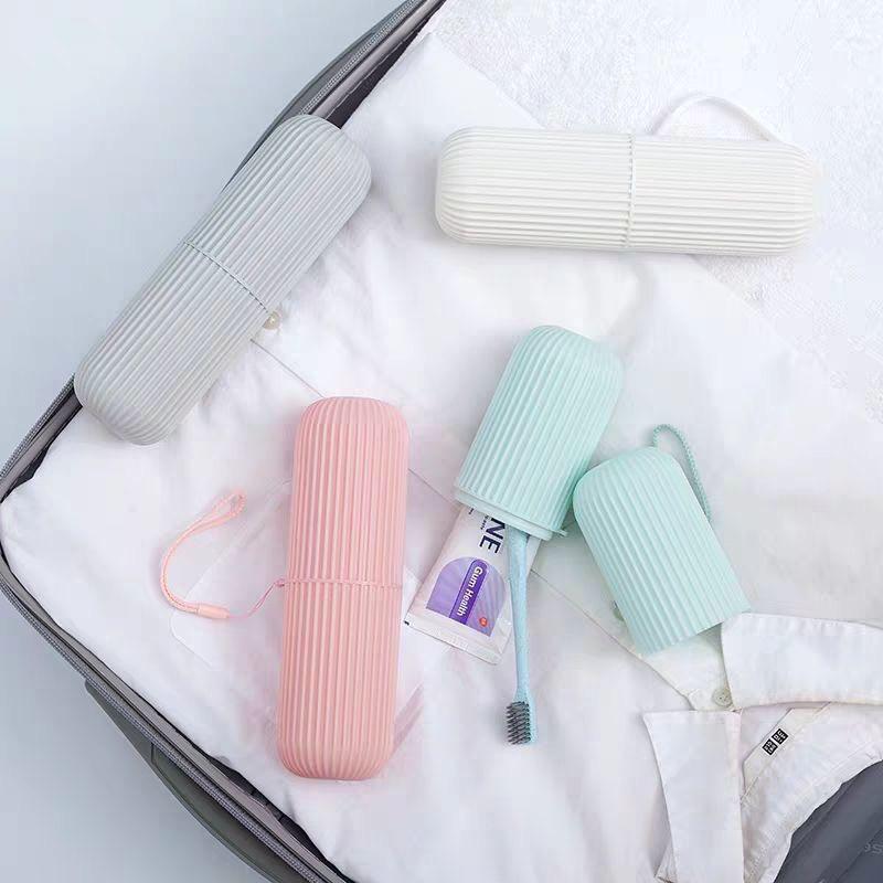 Portable Toothbrush and Gargling Cup Set: Large Toothpaste Holder and Storage Box