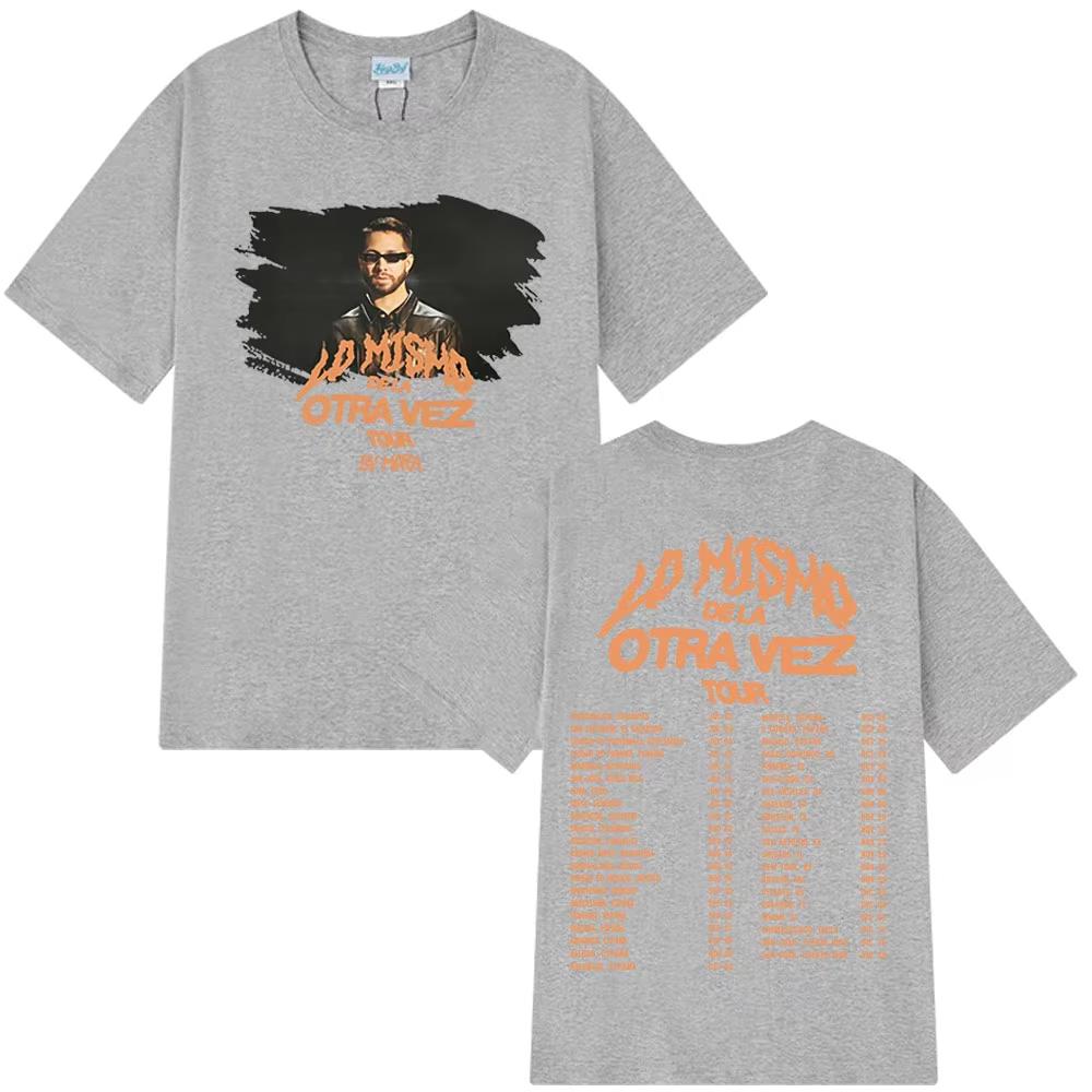 Sänger Mora Lo Mismo De La Otra Vez Tour Print T-Shirt Mode Herren-T-Shirts Hohe Qualität Lässig Locker Baumwoll-T-Shirts