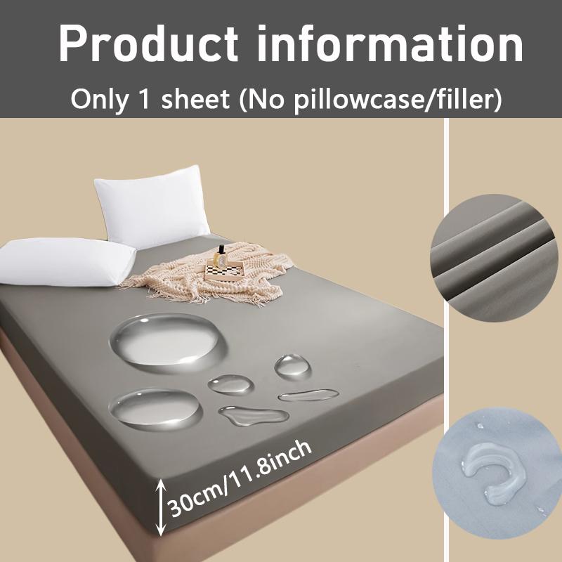 2025 Wasserdichtes Bettlaken, Weiches und Bequemes Bettzeug Spannbettlaken Einfarbig Matratzenschoner,(Ohne Kissenbezug)