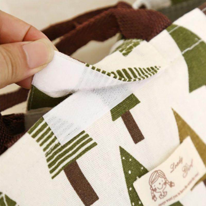 Charming Hedgehog And Whale Canvas Cooler Lunch Bag With Thermal Insulation