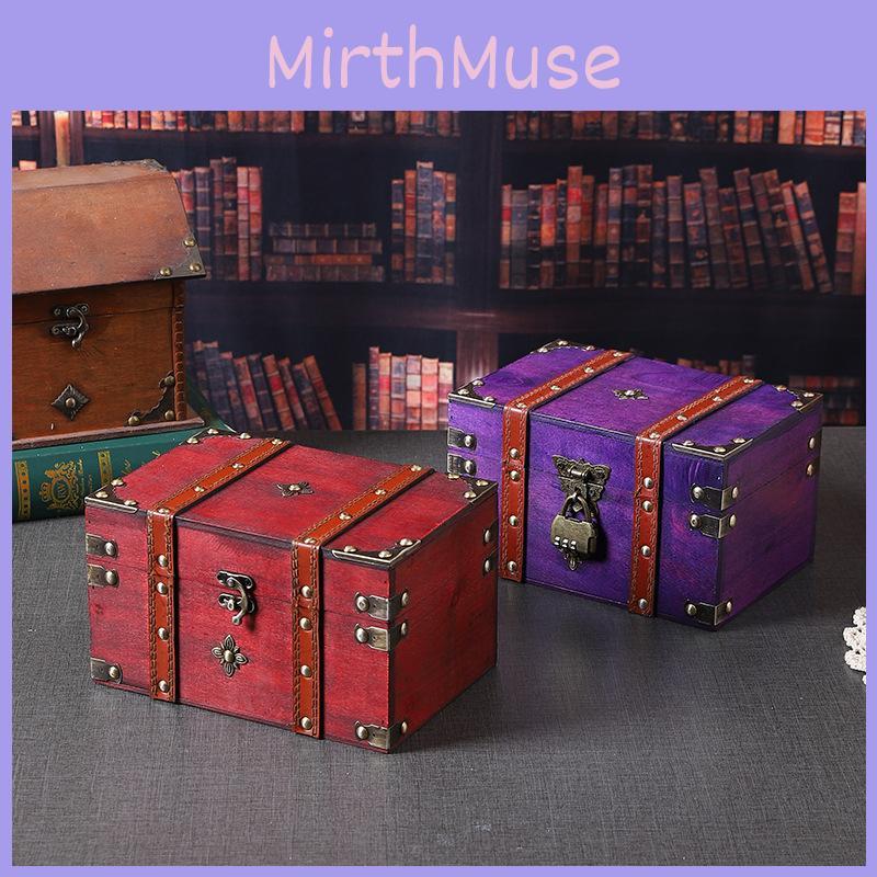 Storage Wooden Vintage Box With Lid For Desk And Shelf Organization Decoration