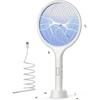YISSVIC Raquette Electrique Insectes, Raquette Anti Moustiques Électrique 4000 V 1500 mAh Rechargeable, Blanc