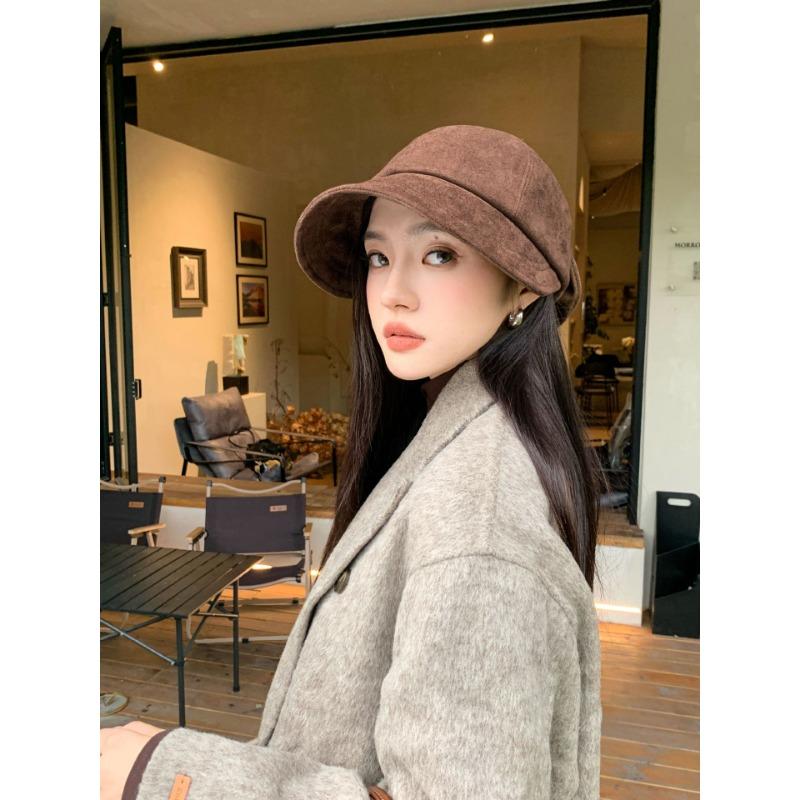 Women S Korean Style Winter Autumn Octagonal Hat Bow Decor Warm Sun Protection Cap