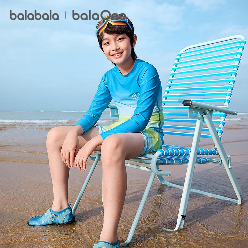 Balabala Boys' Long Sleeve Sun Protection Rashguard Swimsuit Set