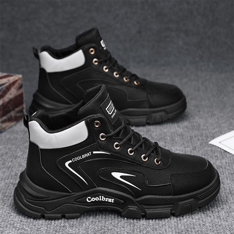 High-top autumn new wind outdoor mountaineering winter velvet cotton shoes labor insurance Martin boots