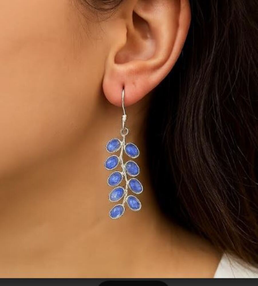 

925 Sterling Solid Silver Handmade Designer Moonstone Women Leaf Earring, Statement Earring, Mom Gifts Jewelry, Birthstone Earring