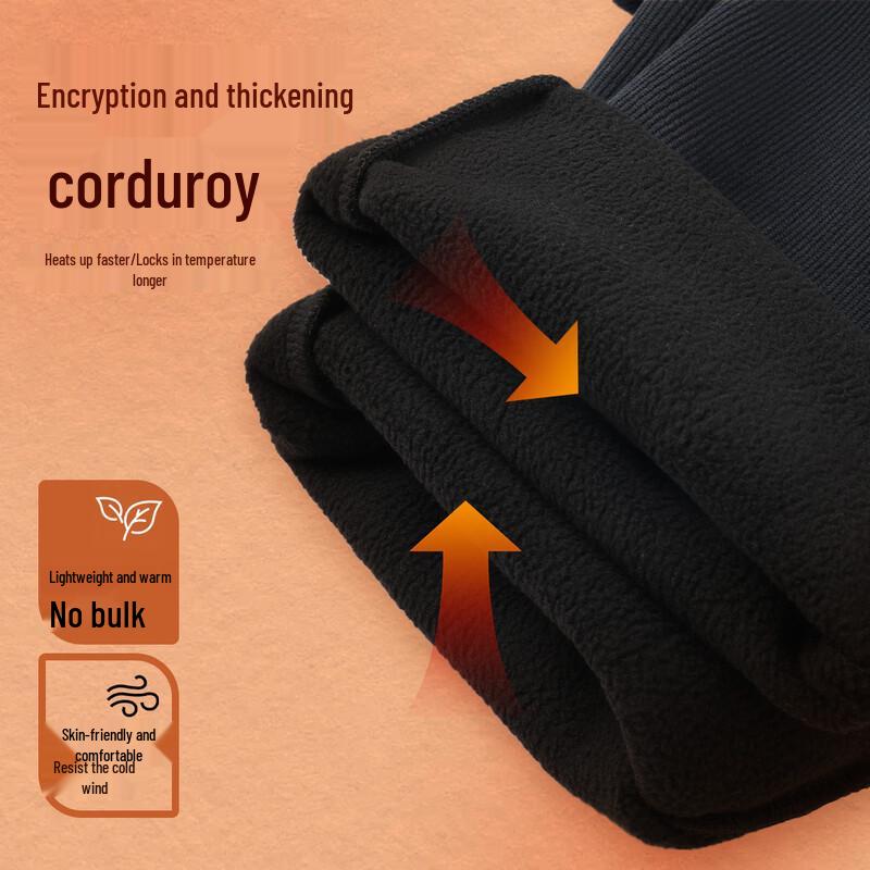 SNOWFLYING Men s Thickened Corduroy Fleece-Lined Straight-Leg Casual Pants 3XL