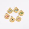 CARLIDANA Fashion Jewelry Pendants Charms Gold Plated Colorful Zircon Evil Eye Stainless Steel Charms for Jewelry Making