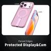 For iPhone 17 Pro Max Magnetic Case Kickstand Grid Texture TPU PC Phone Back Cover