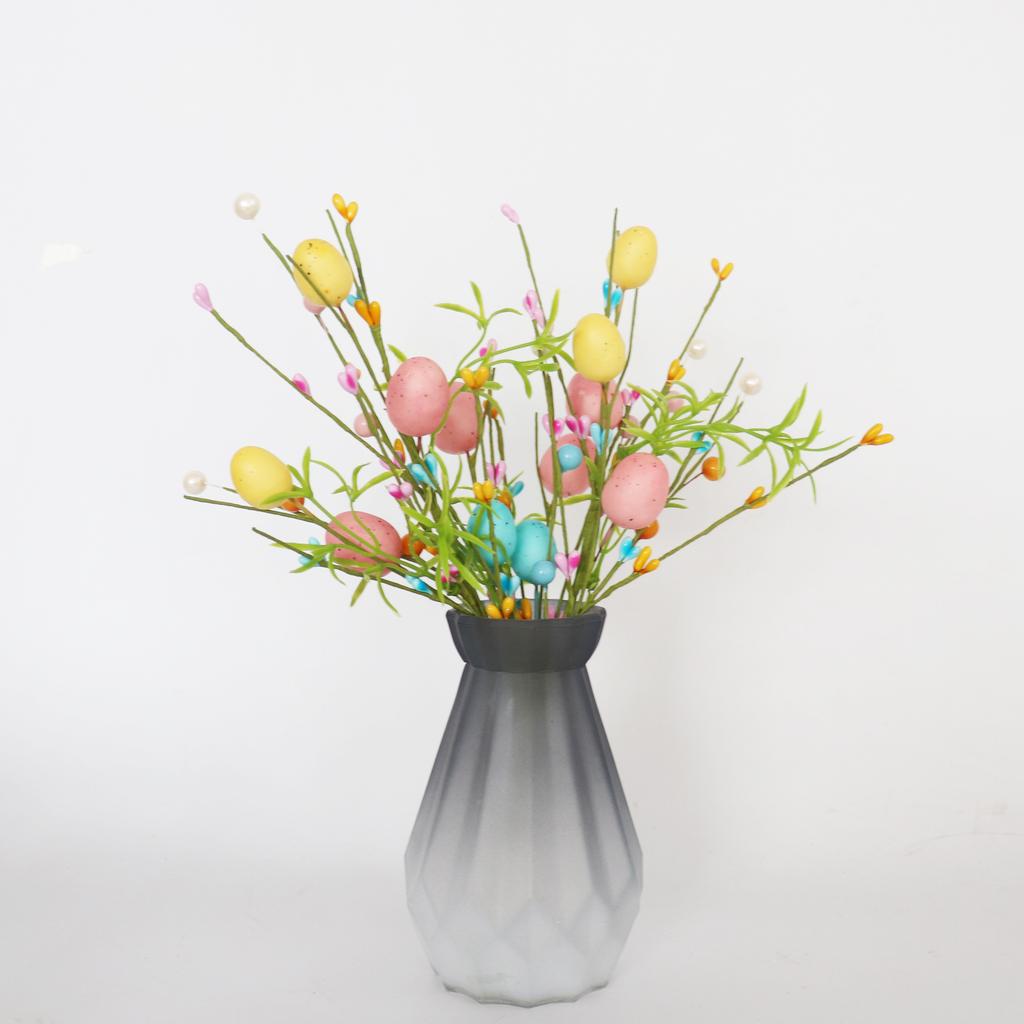 NEU Osterei Perlenblume Zweig Bunte Schaumeier Zweige DIY Sträuße für Osterparty Heimdekoration Frühlingsdekoration