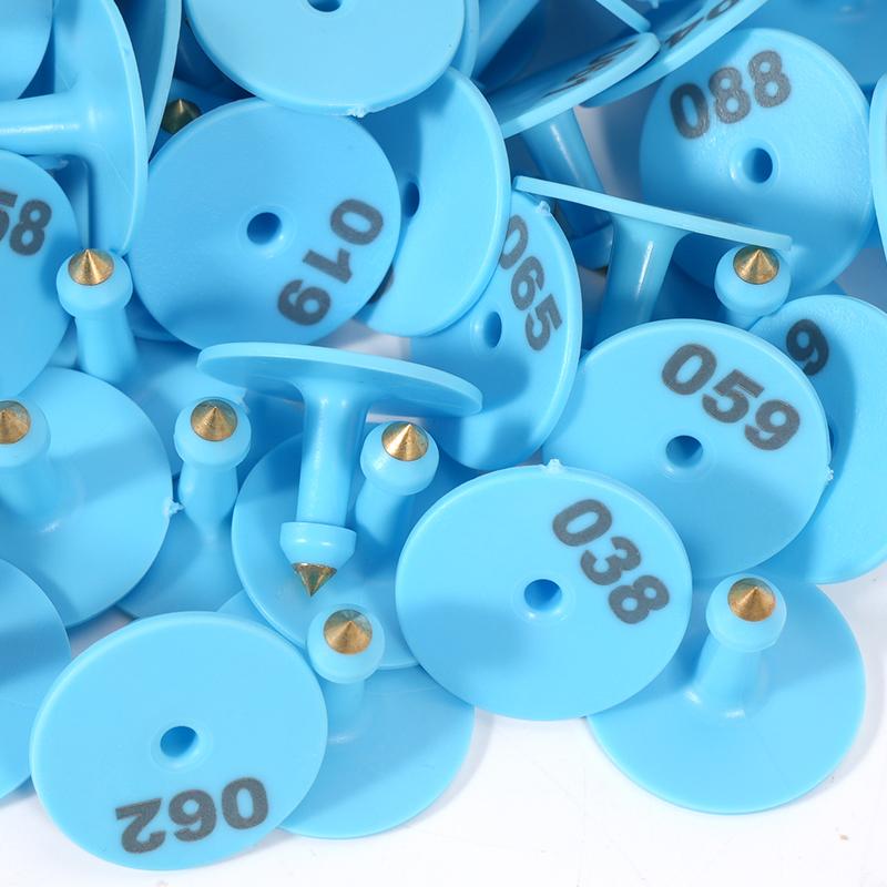 100Pcs Pig Sheep Rabbit Cattle Ear Tag Signs Laser Typing Copper Head Earrings Livestock Label Farm Animal Identification Card