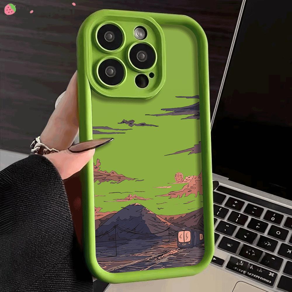 Phone Case for iPhone 16 15 14 13 12 11 Pro Max XS XR X Plus 12 13 Mini Cover Landscape Mountain Cloud Silicon Shockproof Cover