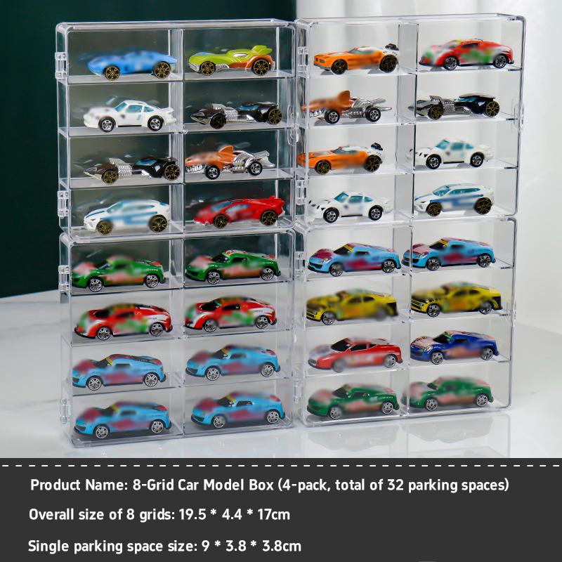 Acrylic Hot Wheels Car Display Case Transparent Stackable Compartment Storage Box Dustproof Desktop Decor For Car Collectors