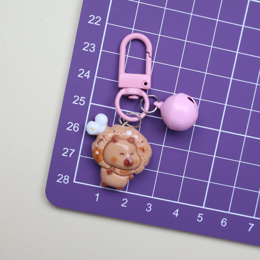 Cartoon Resin Bell Keychain and Bag Charm Pendant - Couple Ornament Gift