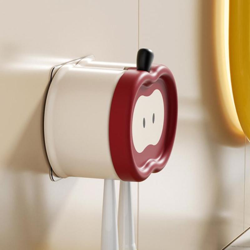 Cartoon Bathroom Toothbrush Holder Wall Mounted Toothpaste Rack Punch-Free Tooth Brush Storage Holder Bathroom Accessories