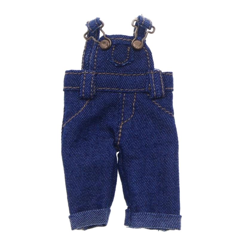 Miniature Overalls Doll Toy Clothing Washable Fabric Suspenders Pants for Toy Doll Display Decoration Doll Accessories