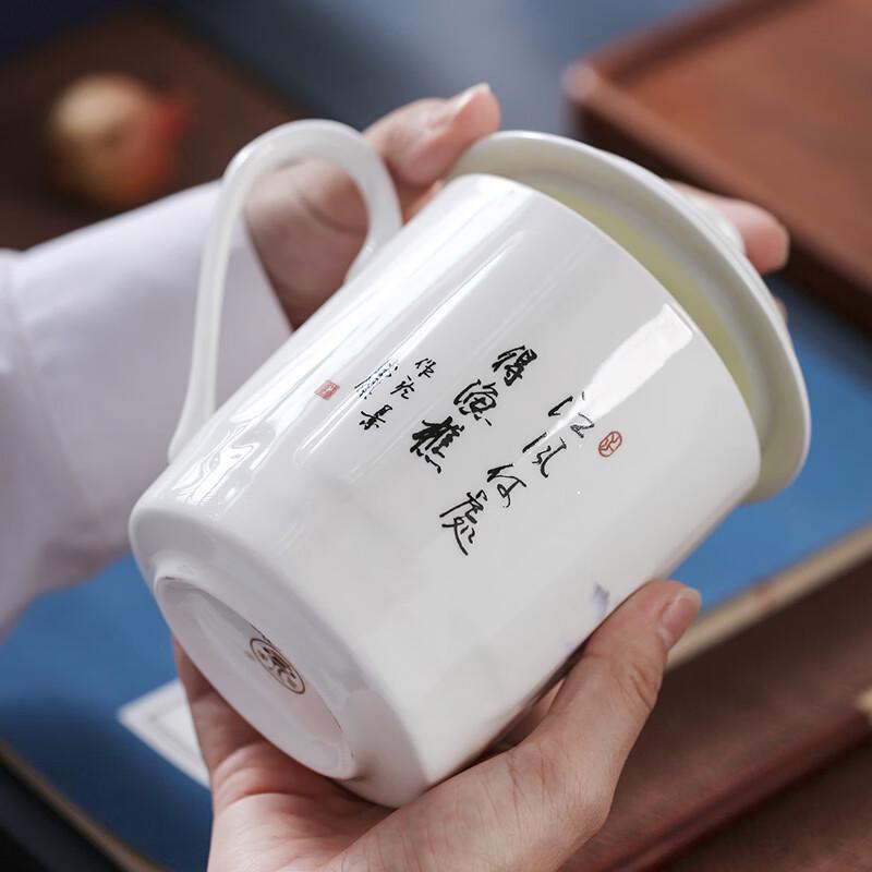 Changnan Jingdezhen Ceramic Office Tea Cup with Lid