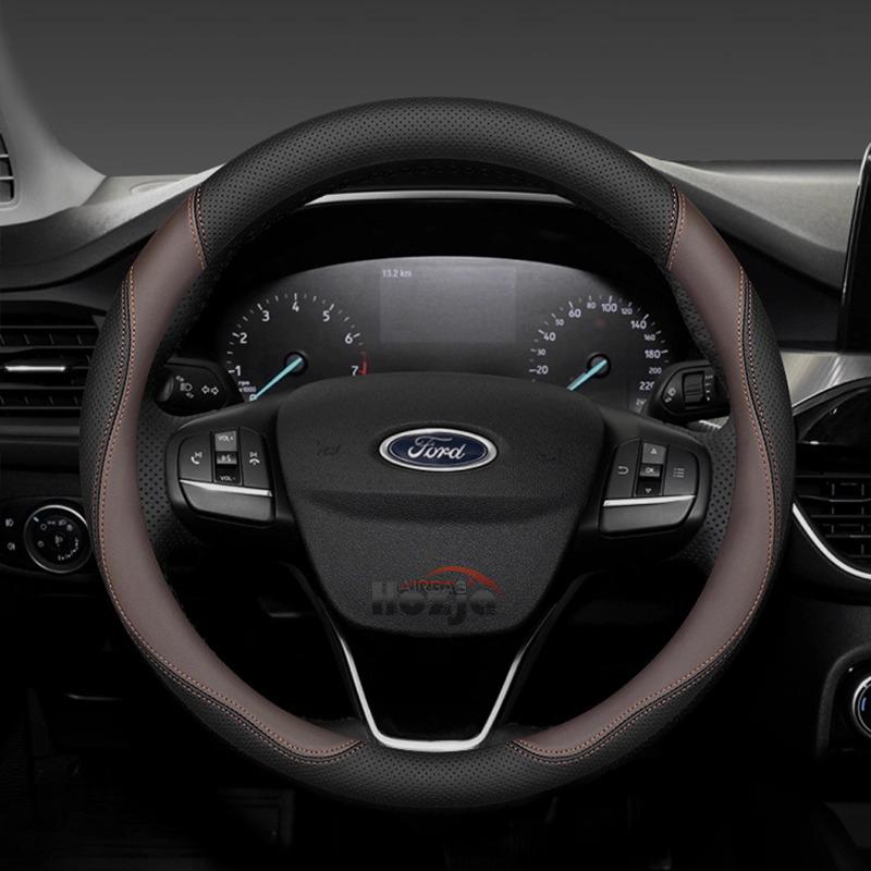 Leder-Autolenkradabdeckung für Ford Edge Puma F150 Kuga Mk1 Mk2 Escape Maverick Galaxy Taurus Equator Explorer 2000 - 2026