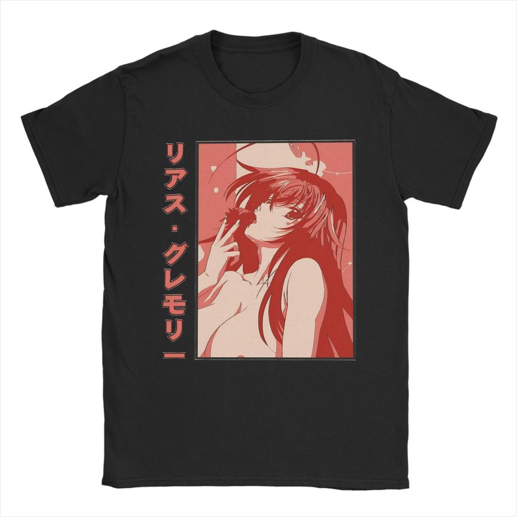 Rias Gremory Köstliche Erdbeere High School DxD T-Shirt Herren Baumwolle Oberteile Shirts Retro Rundhals Kurzarm