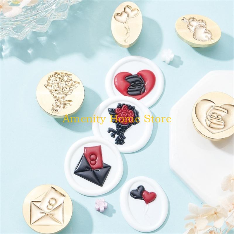 F26C Wedding Theme Wax Seal Stamp Head Replacement for Wedding Invitations Envelope
