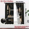 Set Of 2 Vintage Flat Printing Curtains Without Rod Sewing Chic Fashionable Semi Thermal Curtain With Sheer Polyester